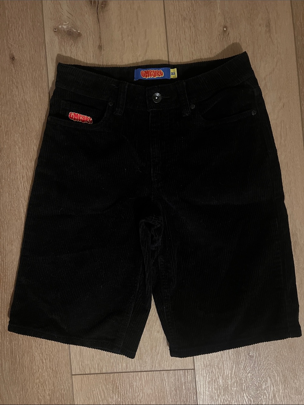 Empyre Loose Fit Black Corduroy Kids Shorts
